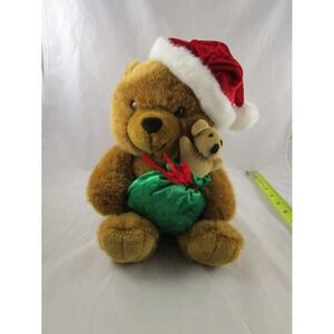 MS Toys Christmas Bear Plush Toy Sack 10 Inch Stuffed Animal Toy